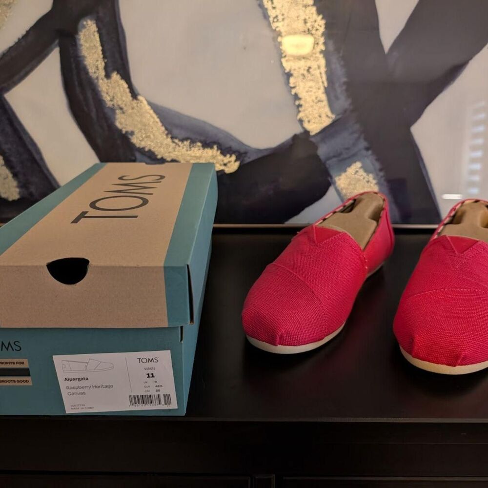 Toms Women's Pink and Red Loafers